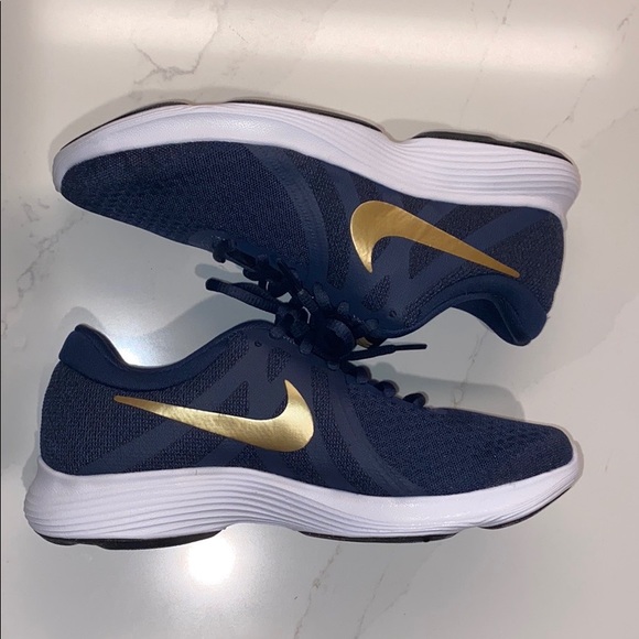 nike revolution 4 blue gold